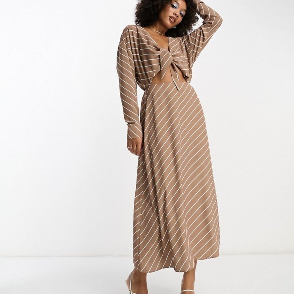ASOS DESIGN Midi Dress with tie front Size 8